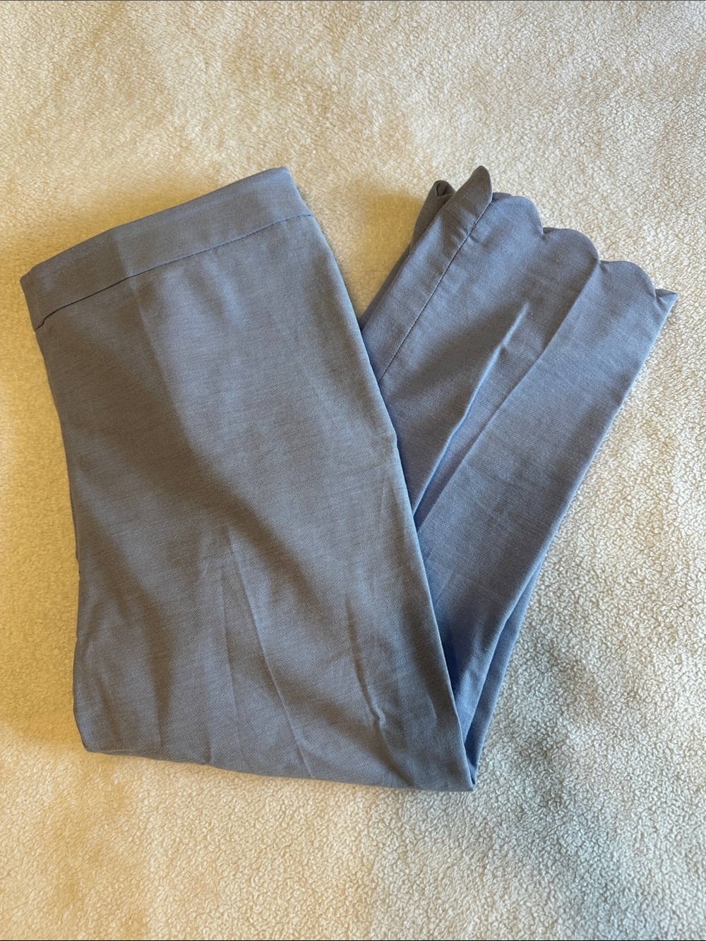 Talbots petite periwinkle scallop cropped dress pants